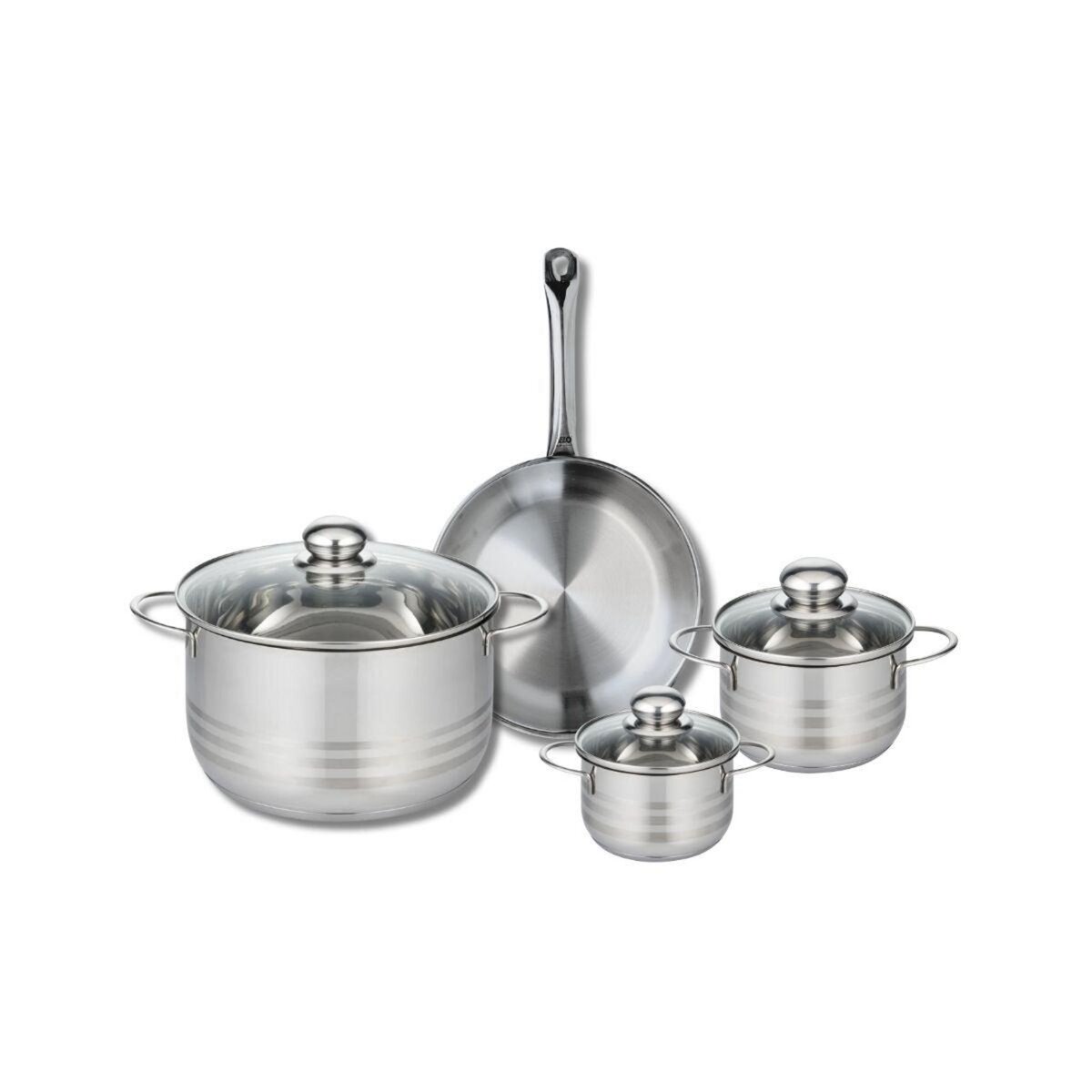 ELO Ensemble de 1 Poêle de cuisson 24 cm et 3 faitouts 12, 14 et 24 cm Elo Profi Brillant