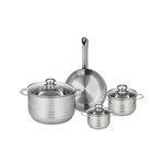 ELO Ensemble de 1 Poêle de cuisson 24 cm et 3 faitouts 12, 14 et 24 cm Elo Profi Brillant