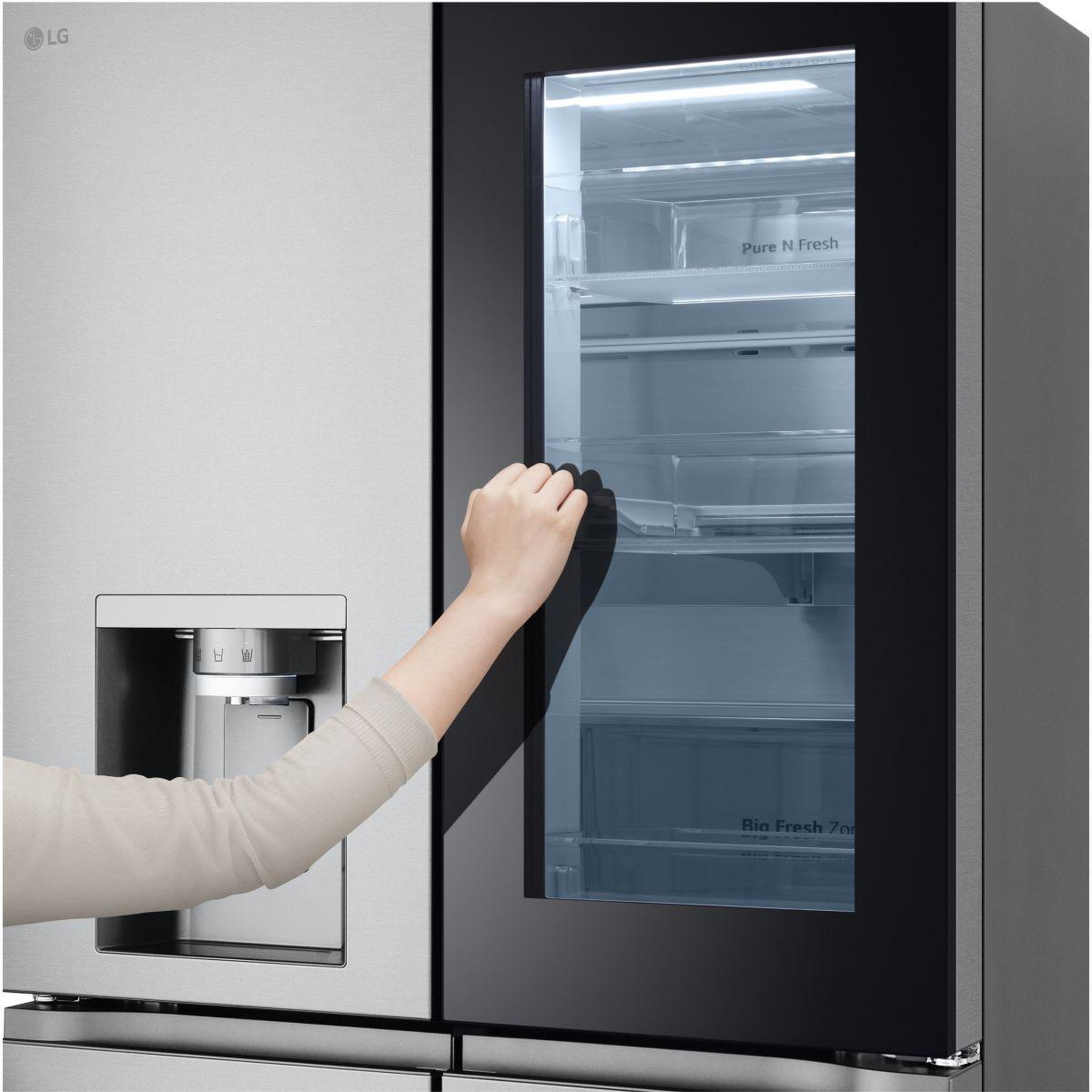 Voir la diapositive 4 : LG Réfrigérateur multi portes GMG860MBBE InstaView