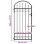 Voir la diapositive 6 : VIDAXL Portail de jardin avec dessus arque Acier 89x200 cm Noir