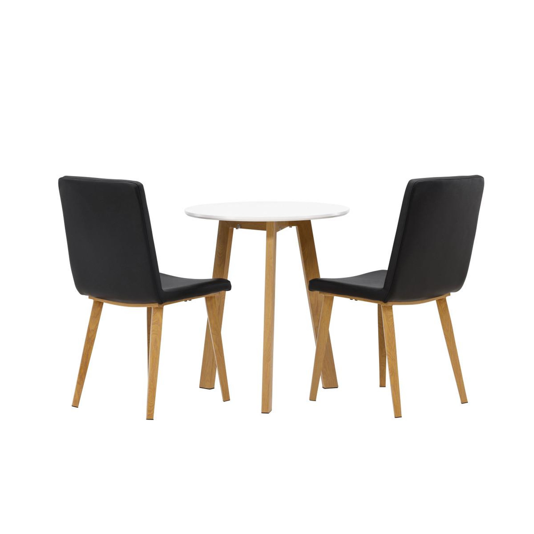 Voir la diapositive 5 : Paris Prix Ensemble table à manger & 2 chaises  leonora & today  65cm blanc & noir