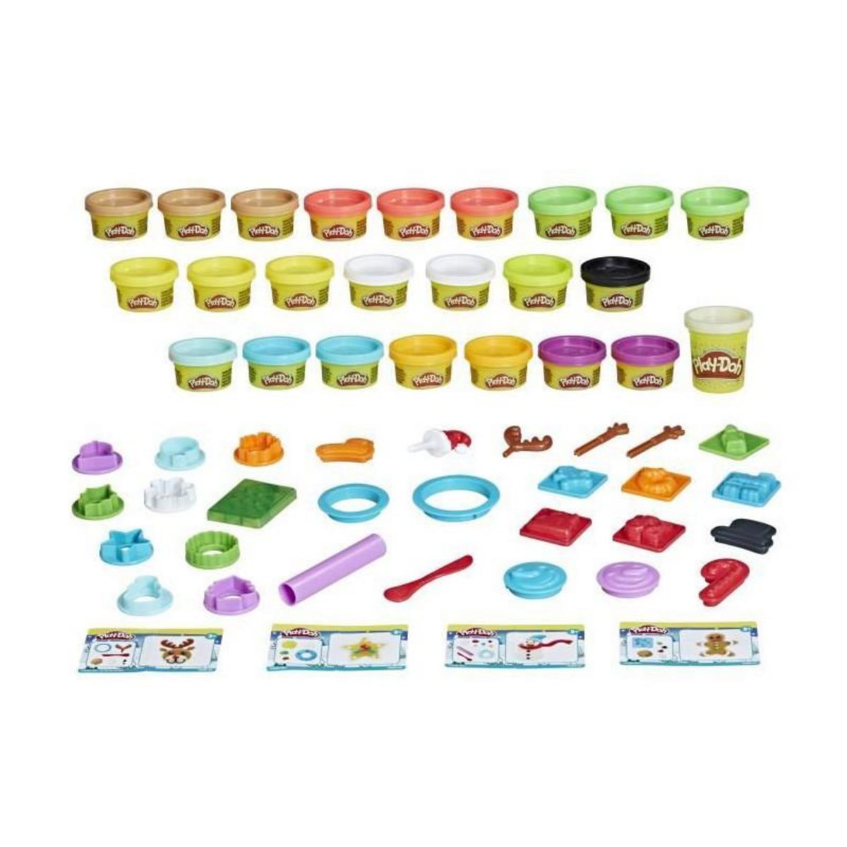 PLAYDOH Calendrier de l'Avent PLAY-DOH - 24 surprises - 24 Pots de pâte - tapis d'activité pour enfants des 3 ans
