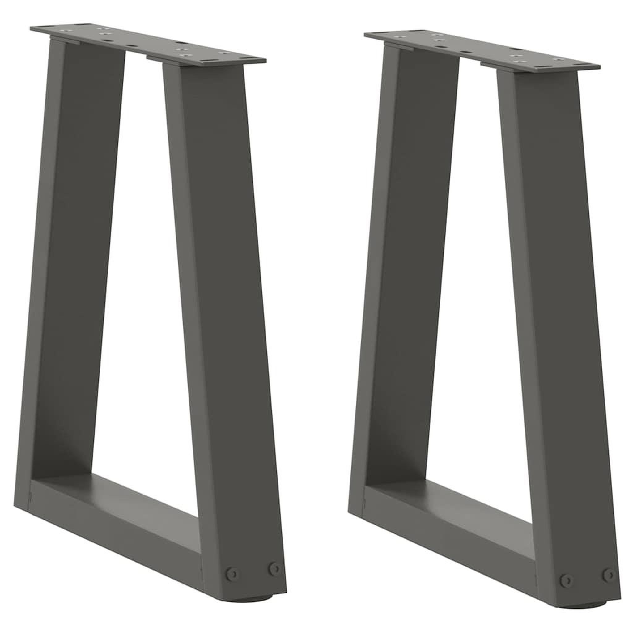 VIDAXL Pieds de table a manger en forme de V 2 pcs anthracite acier