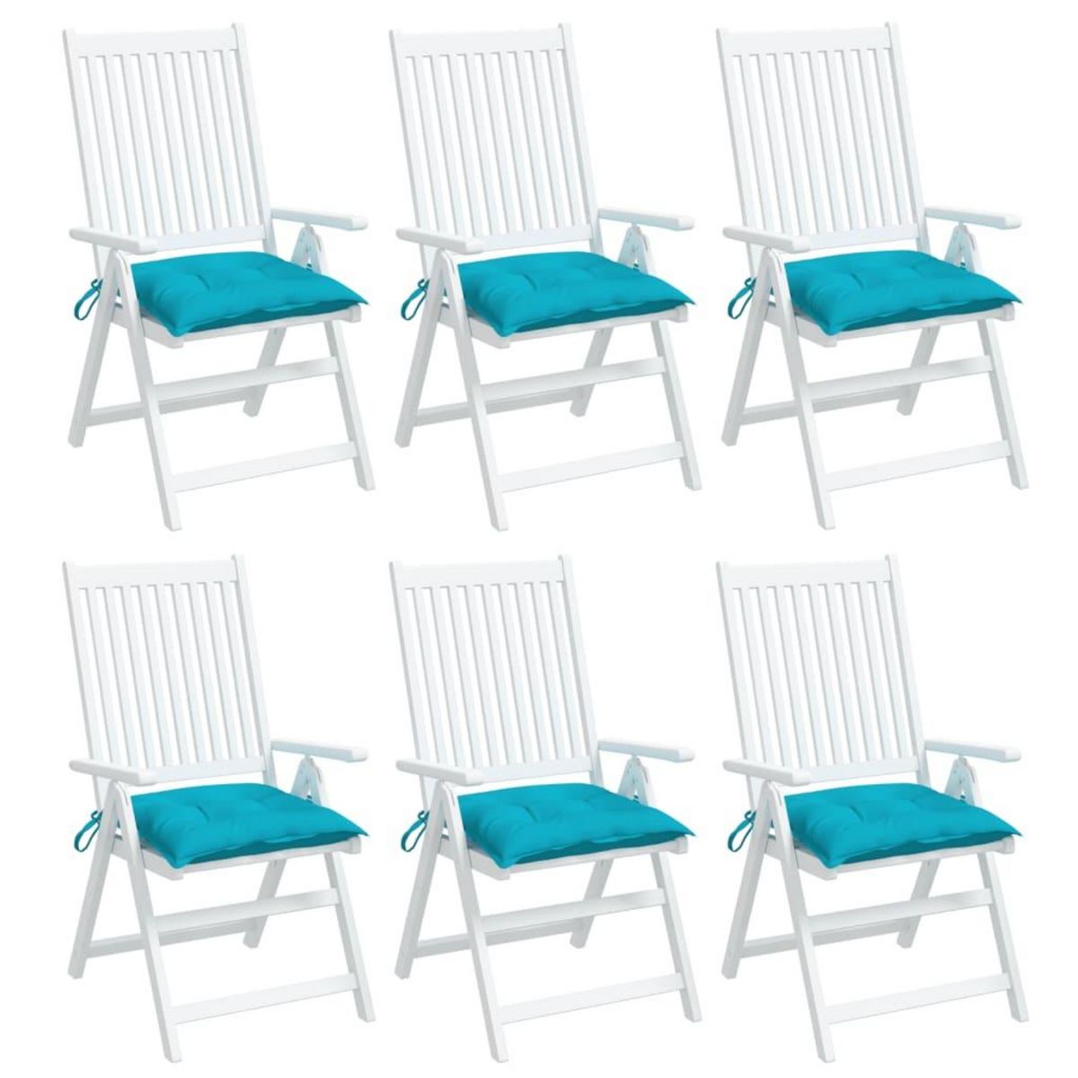 VIDAXL Coussins de chaise lot de 6 turquoise 50x50x7 cm tissu oxford