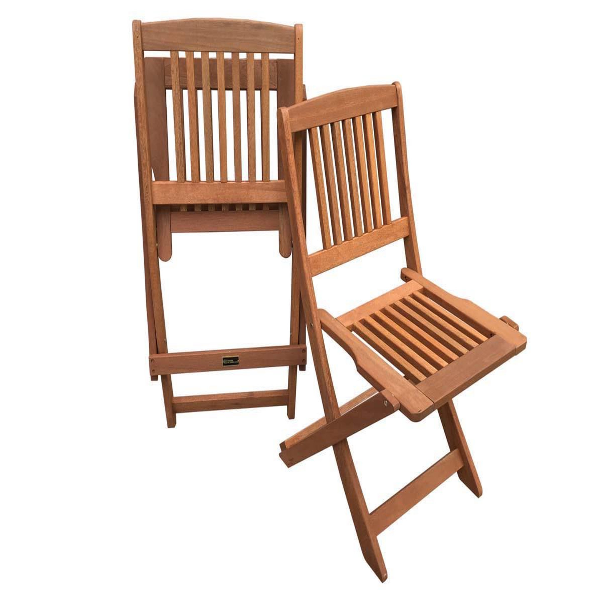 Habitat et Jardin Lot de 2 chaises jardin pliante en bois exotique  Hongkong  - Maple - Marron clair