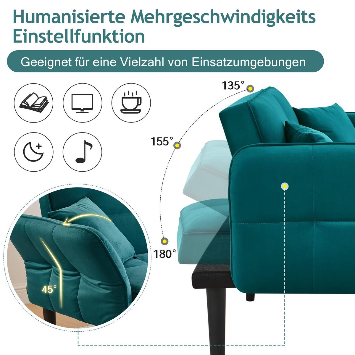 MERAX Canapé droit convertible