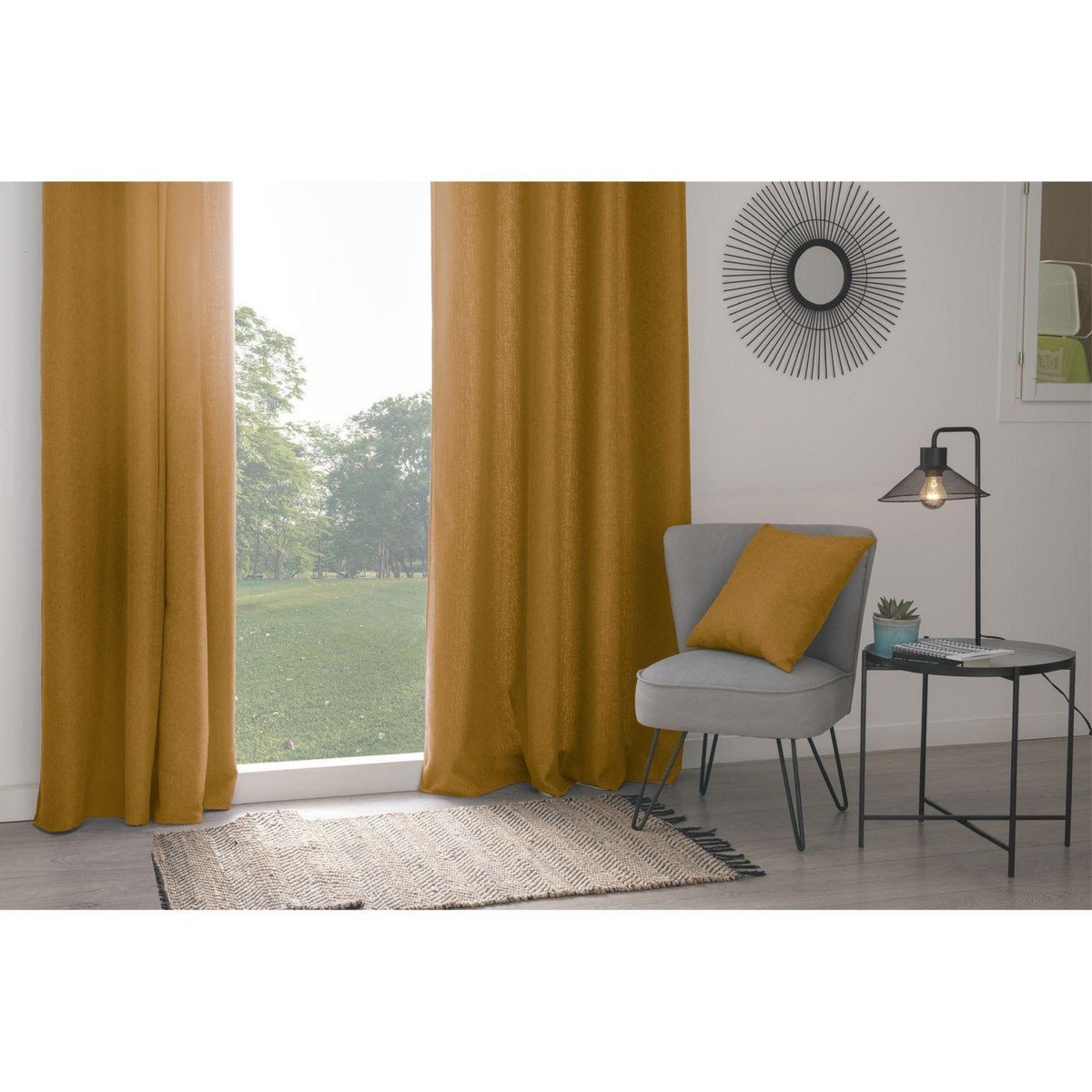 ATMOSPHERA Rideau isolant TIM - 140 x 260 cm - Jaune moutarde