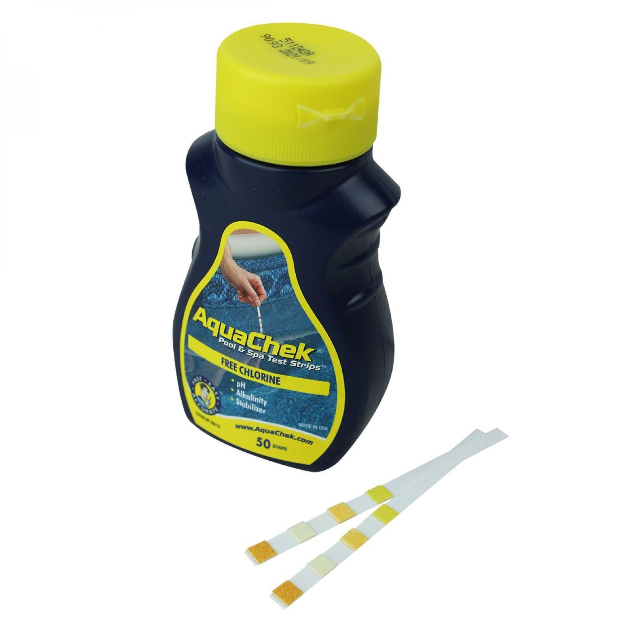 Aquachek Lot de 2 x 50 bandelettes d'analyse pour piscine ou spa - 4 en 1 - Jaune