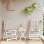 VIDAXL Coussins de chaise a dossier haut lot de 2 creme tissu oxford