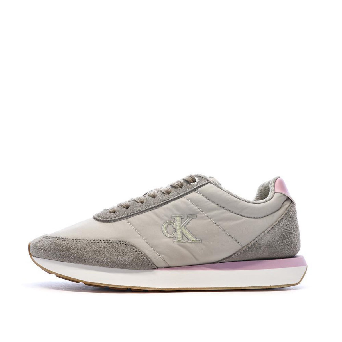 CALVIN KLEIN JEANS Baskets Grises/Roses Femme Calvin Klein Jeans Retro