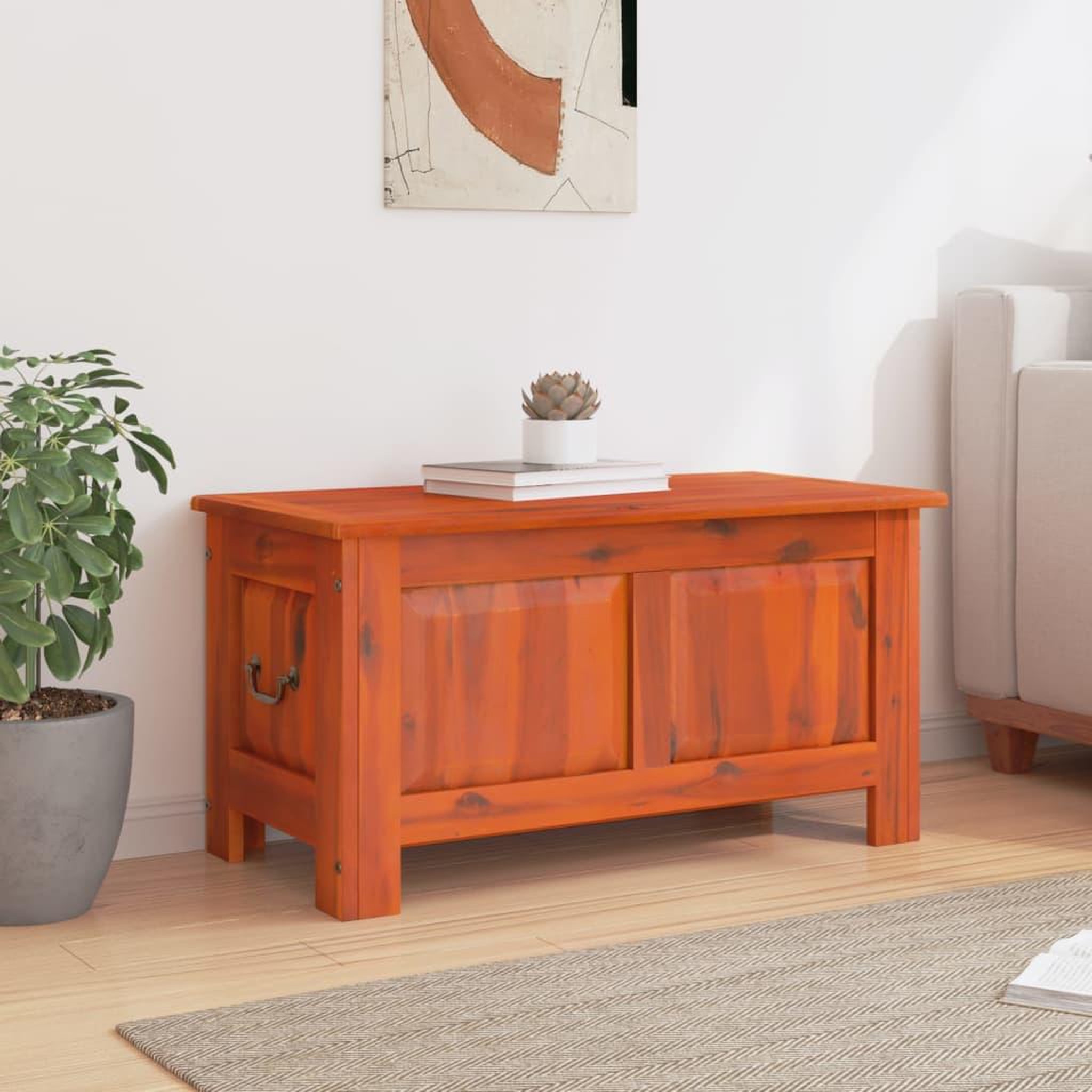 Voir la diapositive 3 : VIDAXL Coffre de rangement avec couvercle marron bois massif d'acacia