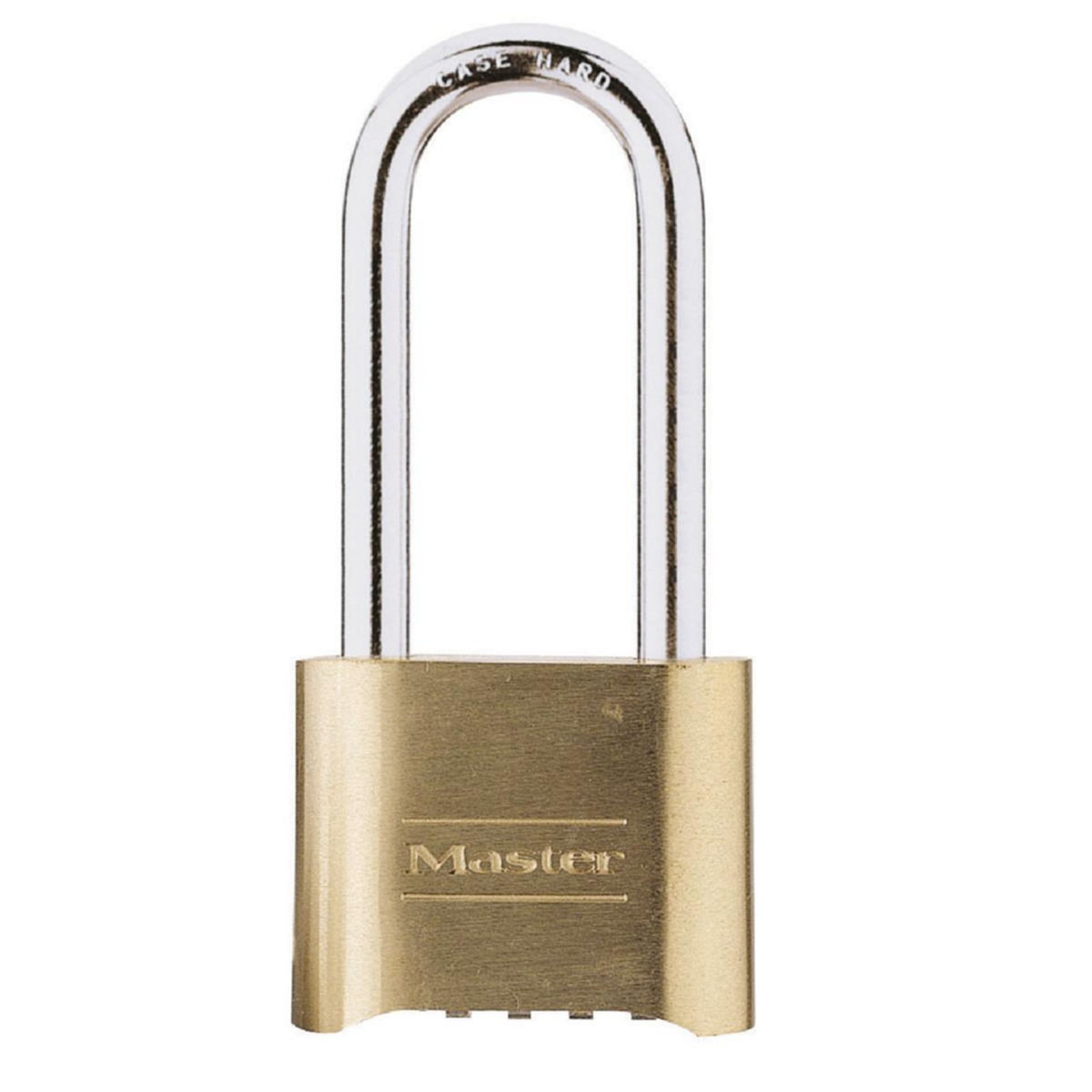 Master lock Cadenas à Combinaison Certifié en Zinc et Finition Laiton et Anse Longue, Doré, 10,7x5,1x 2,4 cm