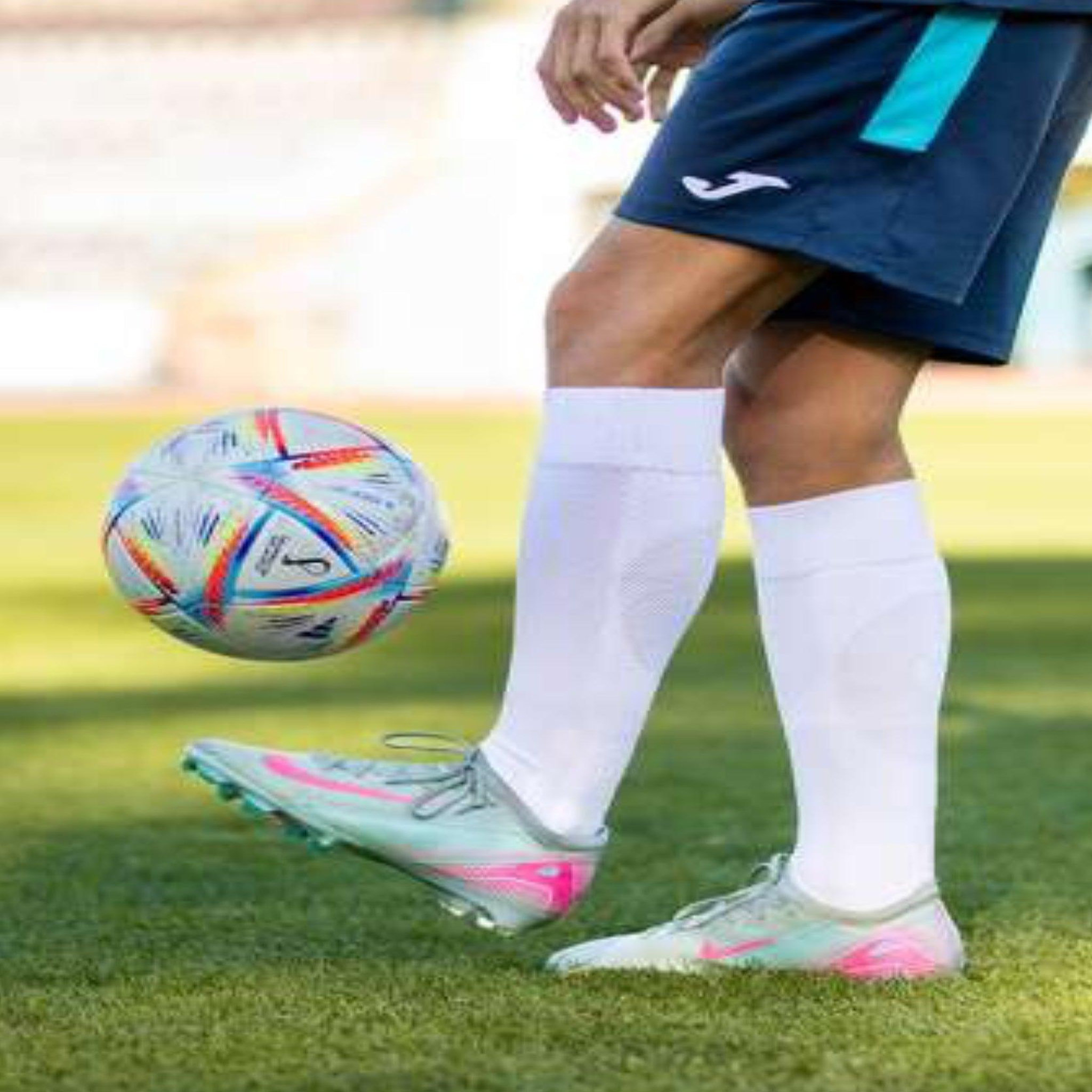 Voir la diapositive 2 : TRY TO FLY Chaussettes de football haut-mollet - blanc