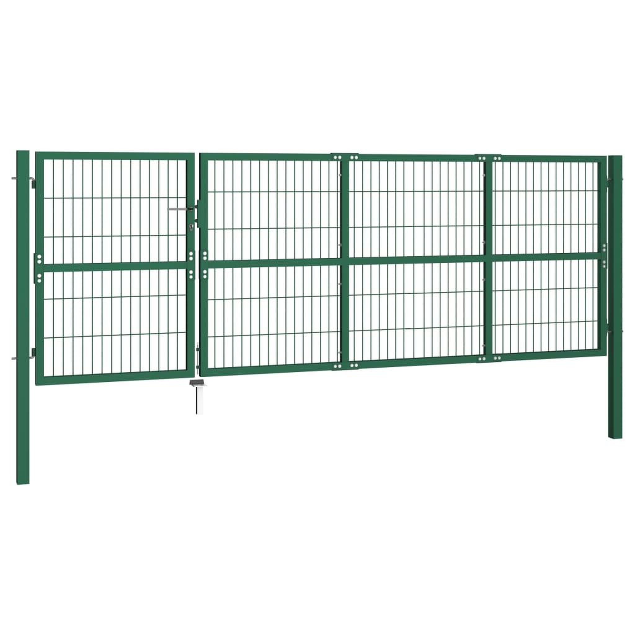 Voir la diapositive 2 : VIDAXL Portail de cloture de jardin avec poteaux 350x120 cm Acier Vert
