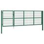 Voir la diapositive 2 : VIDAXL Portail de cloture de jardin avec poteaux 350x120 cm Acier Vert
