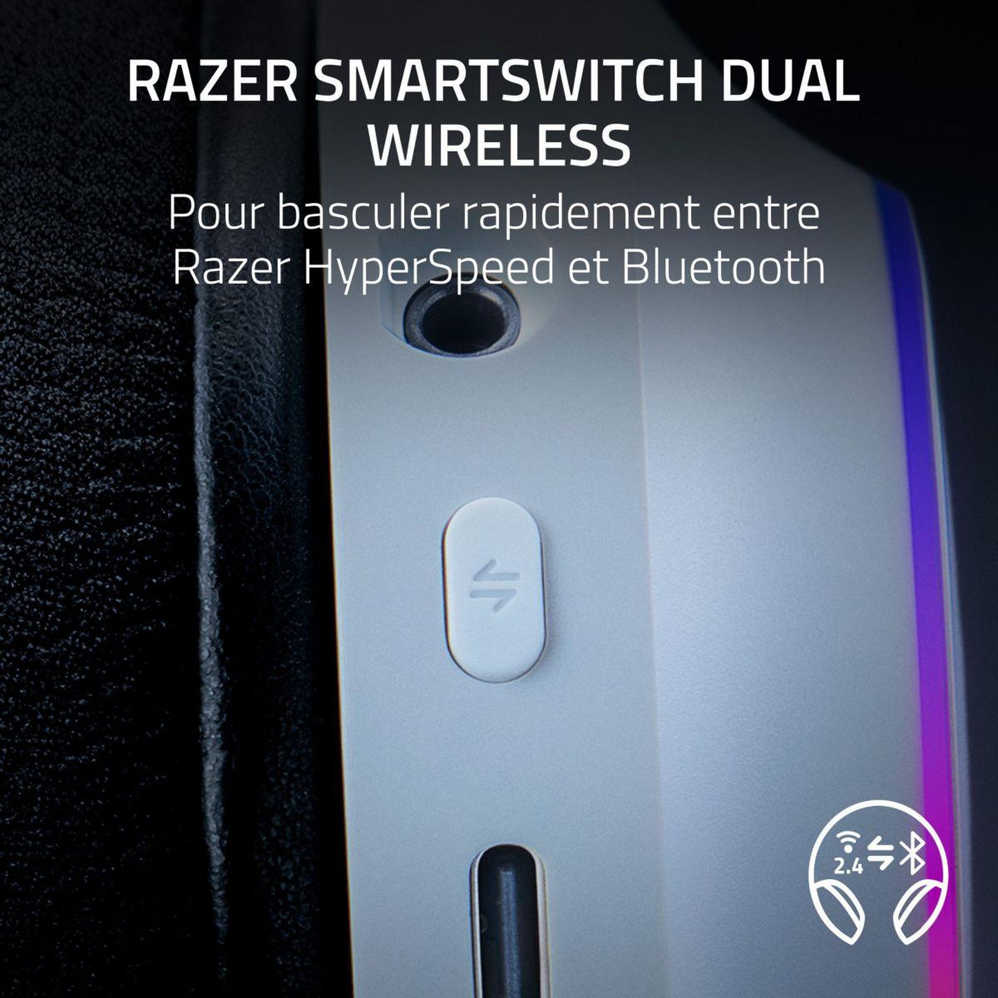 Voir la diapositive 4 : Razer Casque gamer BARRACUDA X CHROMA BLANC