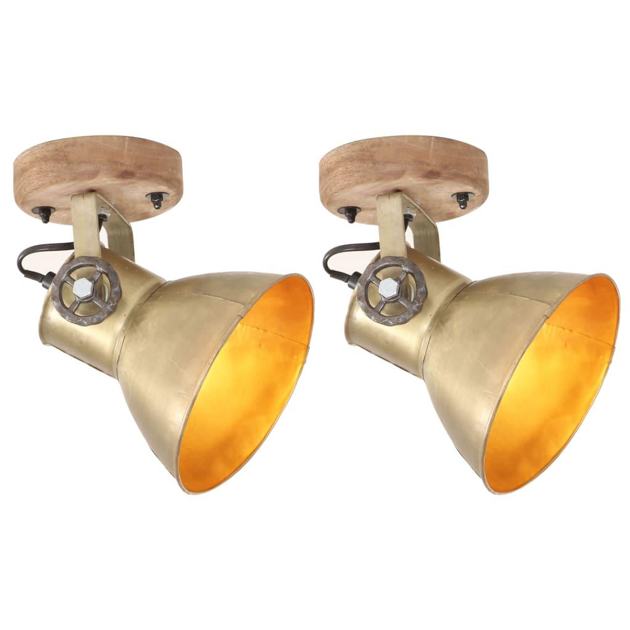 VIDAXL Lampe murale industrielle/de plafond 2 pcs Laiton 20x25 cm E27