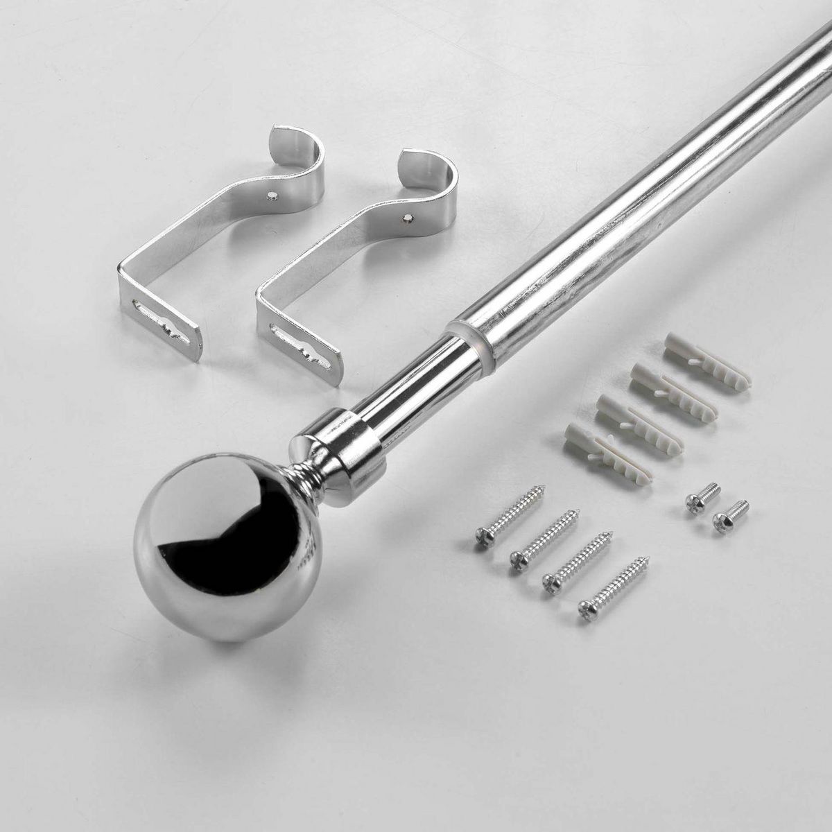 Douceur d'Intérieur Kit de tringle à rideaux extensible Eclipse - L120 /L210 cm - Chromé