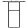 Voir la diapositive 2 : VIDAXL Porte coulissante kit de quincaillerie noir 90x205 cm verre ESG