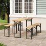 Voir la diapositive 1 : VIDAXL Ensemble de tables a biere pliantes 3 pcs bois massif de sapin