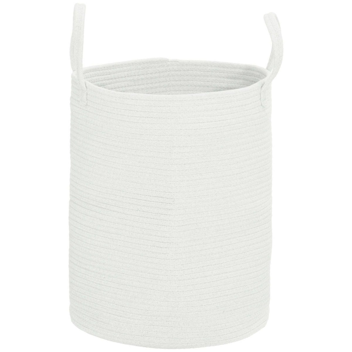 HOMCOM Panier à linge 36L corbeille à linge pliable portable en coton 2 poignées blanc crème