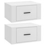 Voir la diapositive 2 : VIDAXL Tables de chevet murales 2 pcs Blanc 50x36x25 cm