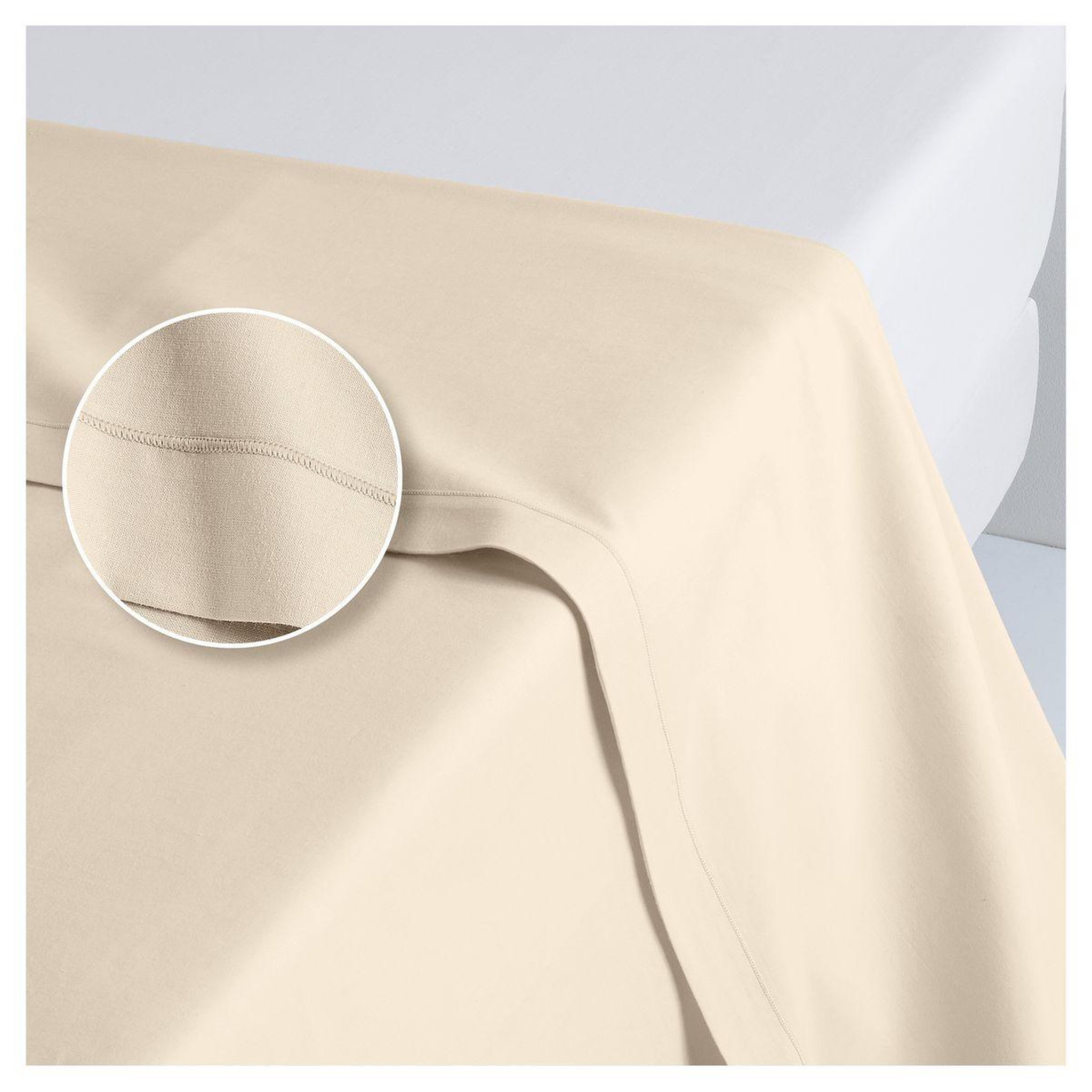 Voir la diapositive 1 : ACTUEL Drap plat uni en coton 57 fils - collection permanente
