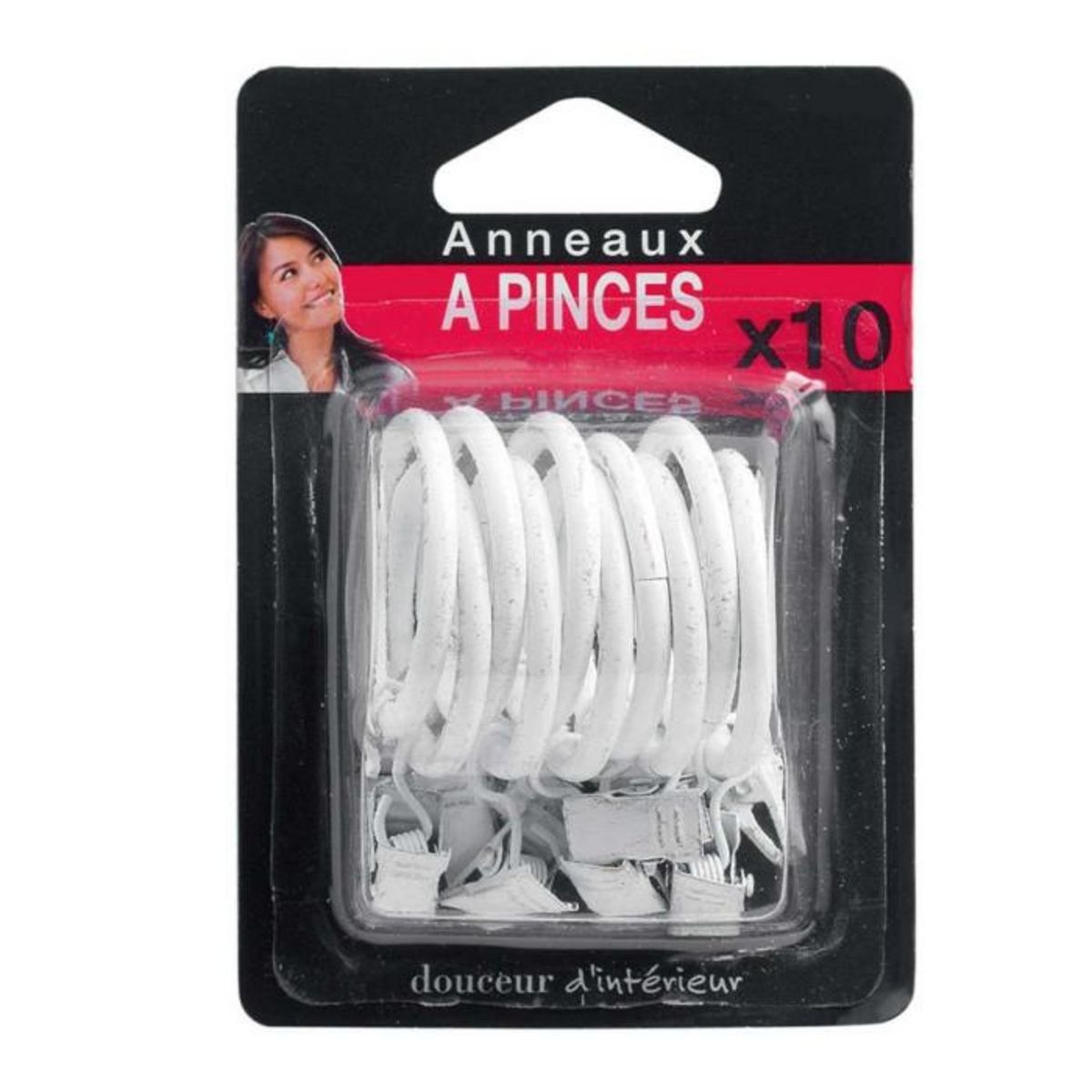 Paris Prix Lot de 10 Anneaux  Pince  12cm Blanc & Or