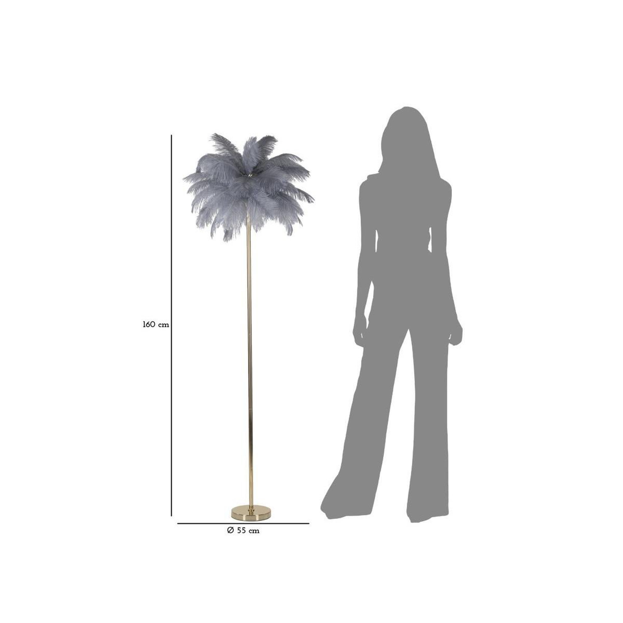 Voir la diapositive 6 : Paris Prix Lampadaire imitation plume  palm  160cm or & gris