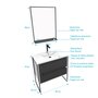 Aurlane Pack meuble de salle de bain 80x50 Blanc - 2 tiroirs + vasque resine blanche + miroir noir mat