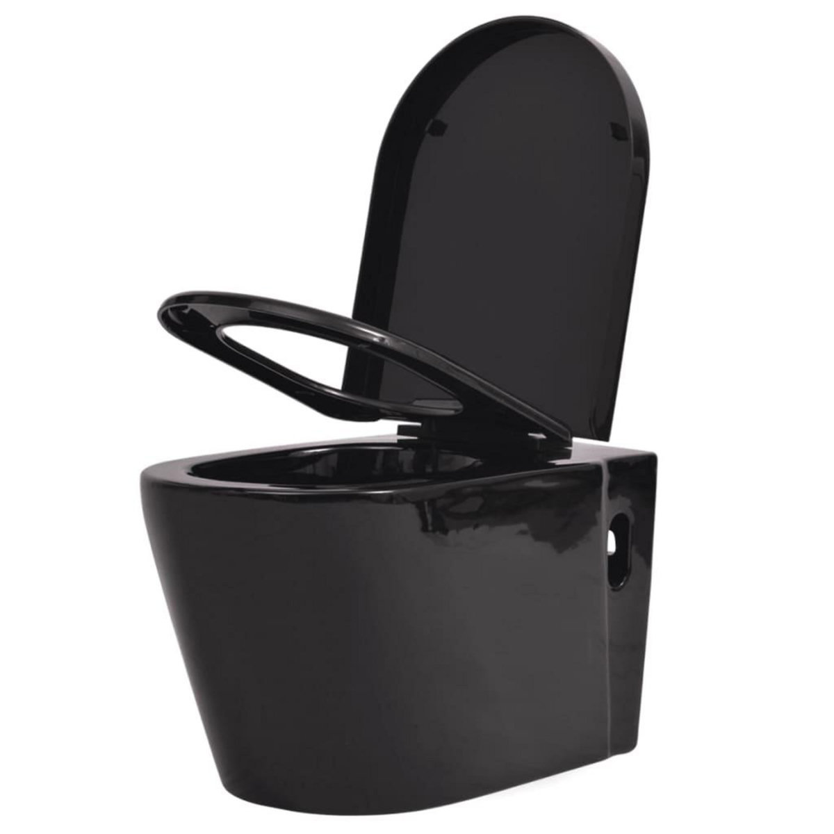 VIDAXL Toilette murale Ceramique Noir