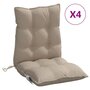 Voir la diapositive 2 : VIDAXL Coussins de chaise a dossier bas lot de 4 taupe tissu oxford