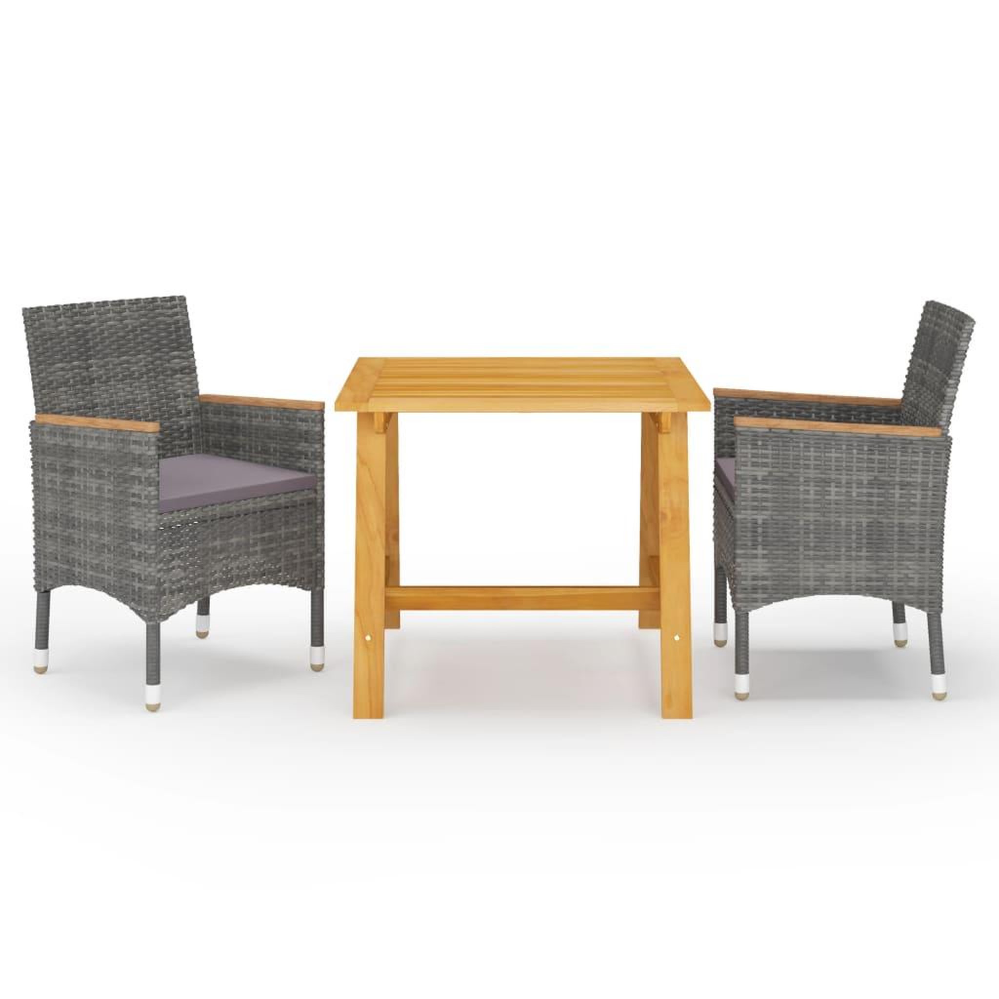 Voir la diapositive 1 : VIDAXL Ensemble a manger de jardin 3 pcs Gris
