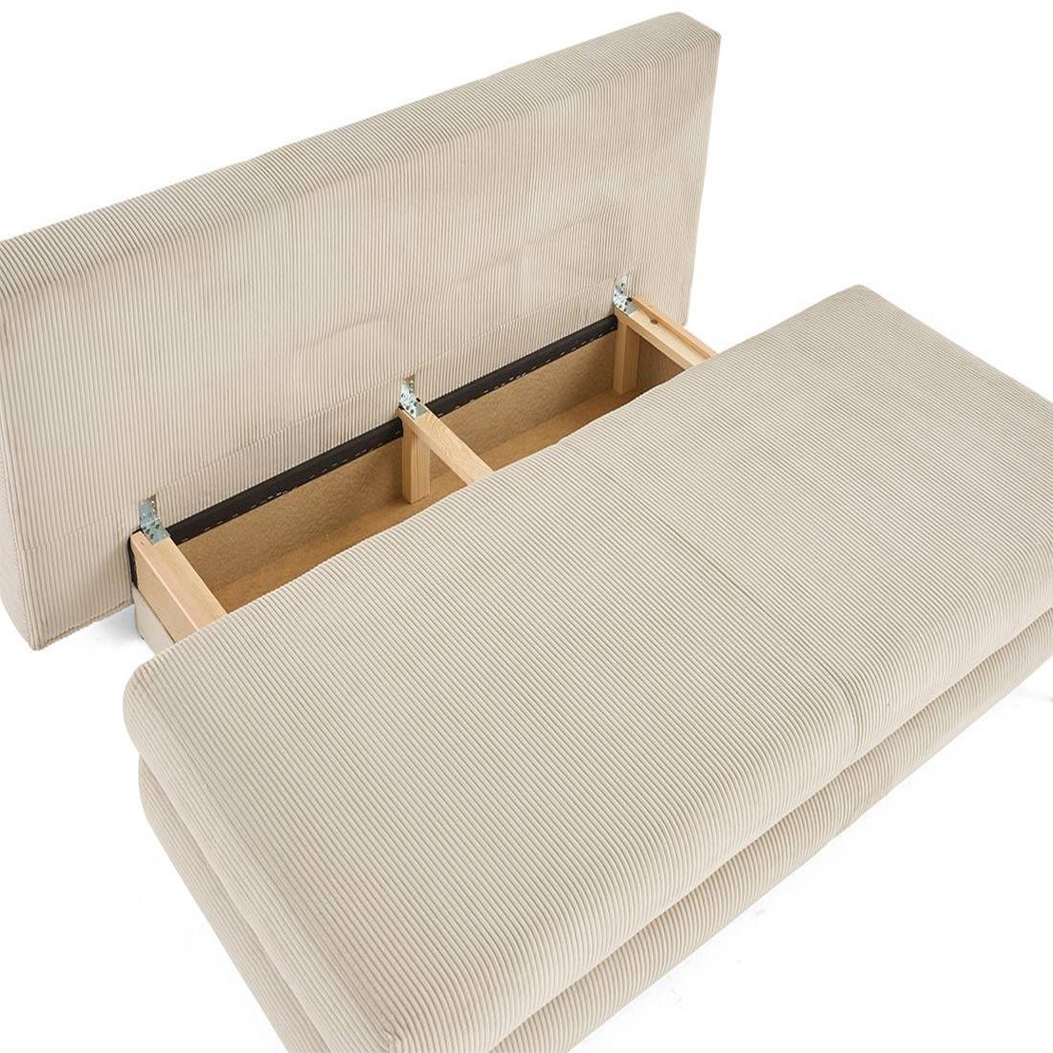 Voir la diapositive 3 : BEST MOBILIER Elton - canapé 3 places convertible avec coffre en velours côtelé