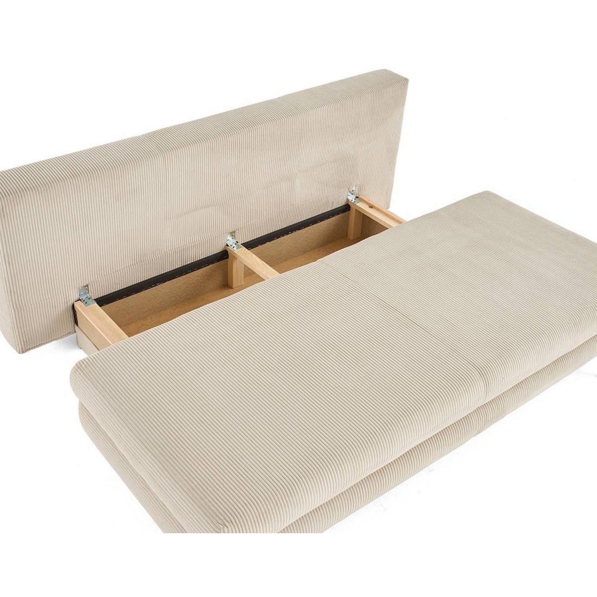 BEST MOBILIER Elton - canapé 3 places convertible avec coffre en velours côtelé