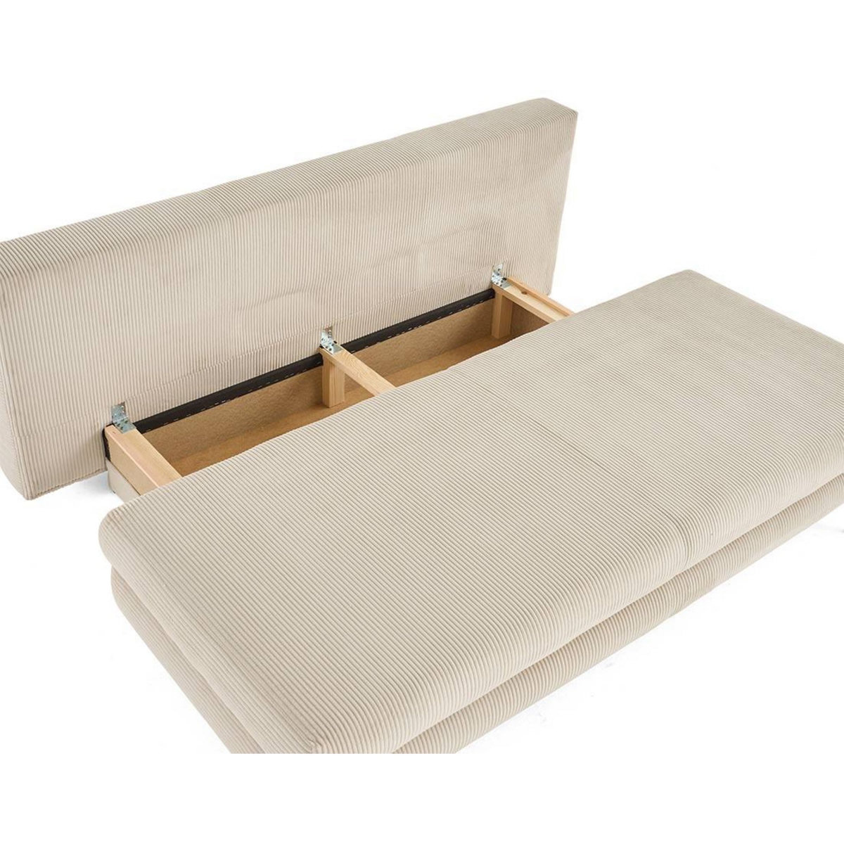 BEST MOBILIER Elton - canapé 3 places convertible avec coffre en velours côtelé