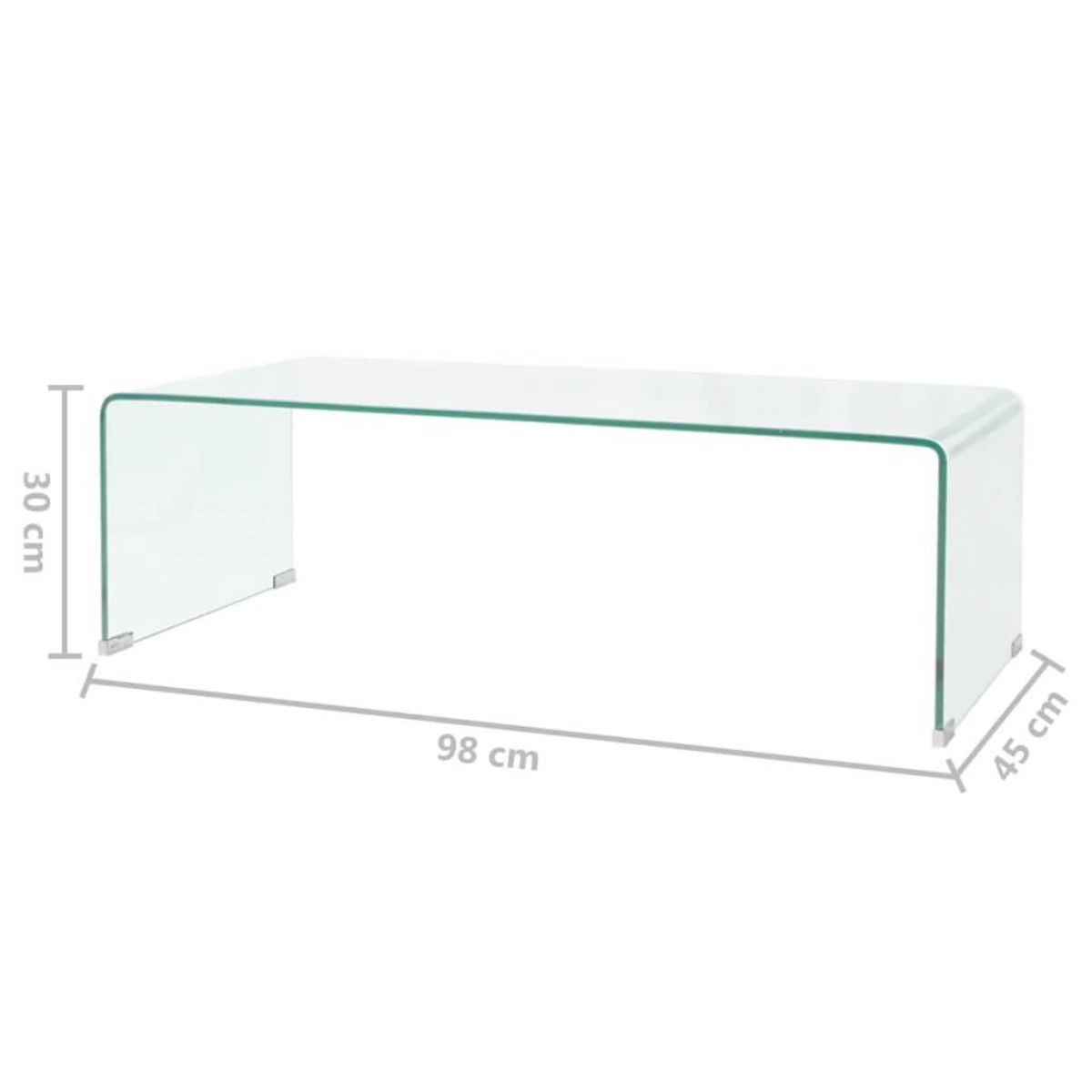 VIDAXL Table basse 98x45x30 cm Verre trempe Transparent