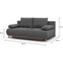 Voir la diapositive 4 : MARKET24 Banquette convertible 3 places MIKA - Tissu gris - Coffre de rangement - L 192 x H 84 x P 93 cm
