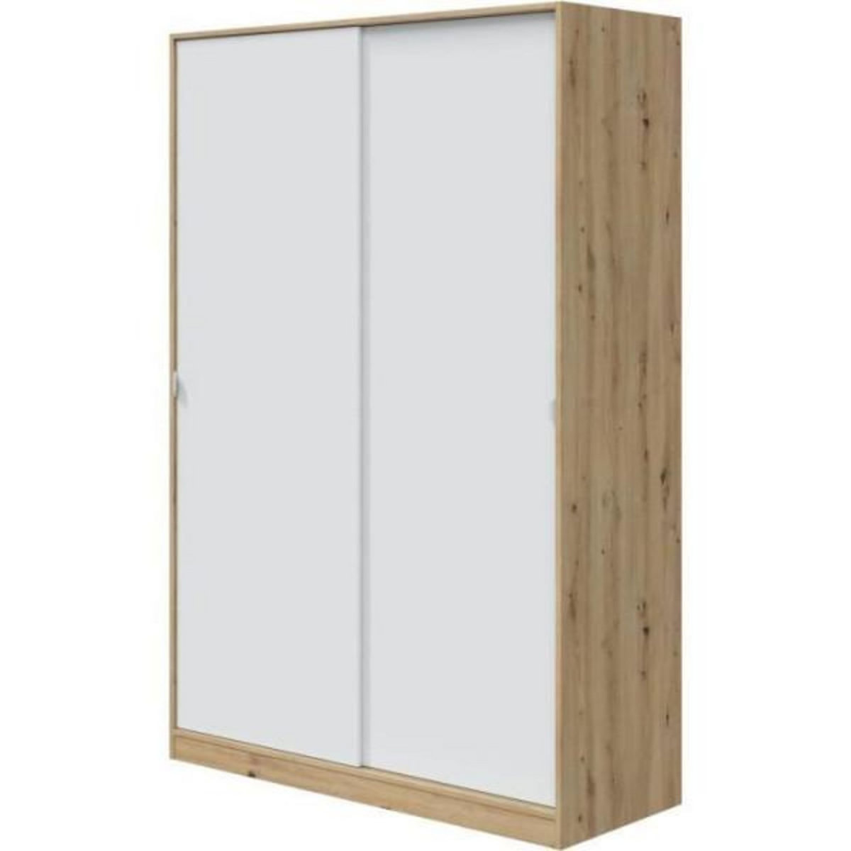 MARKET24 Armoire TOP - Décor chene - 2 Portes coulissantes - L120 x H200 x P50 cm