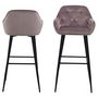 Voir la diapositive 4 : TOILINUX Lot de 2 Tabourets de bar Florie en tissu et métal