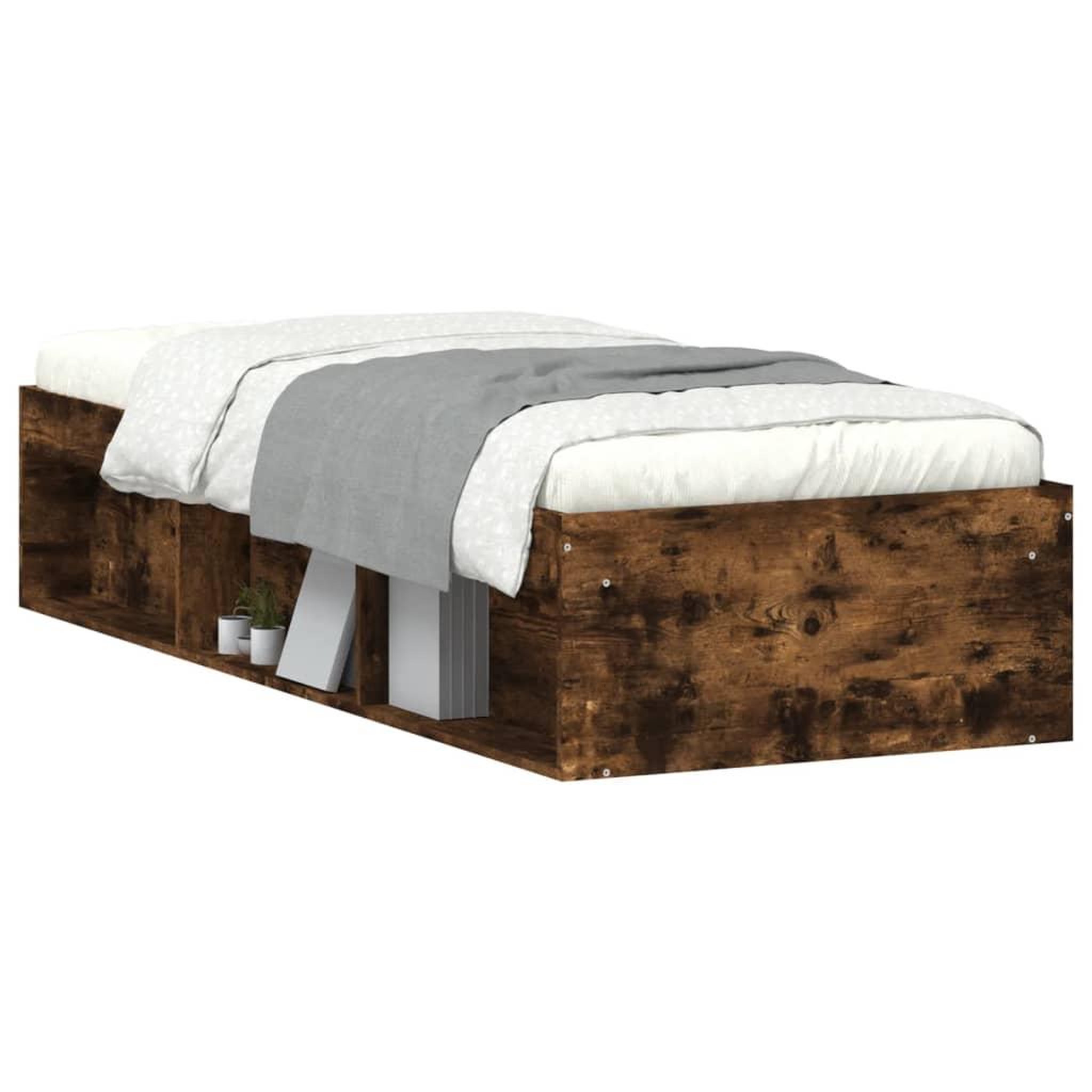 Voir la diapositive 3 : VIDAXL Cadre de lit sans matelas chene fume 75x190 cm