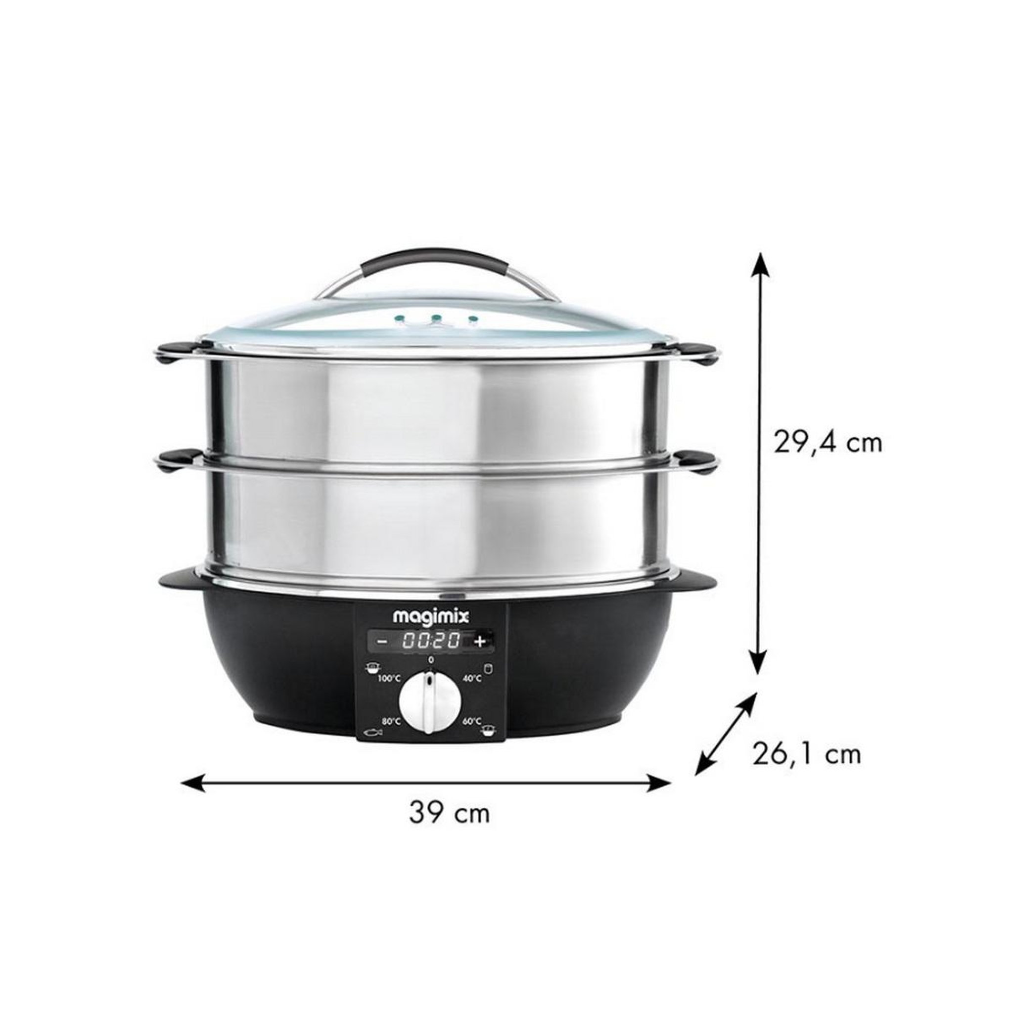 Voir la diapositive 2 : MAGIMIX Cuiseur vapeur 2 paniers 1900w - 11582