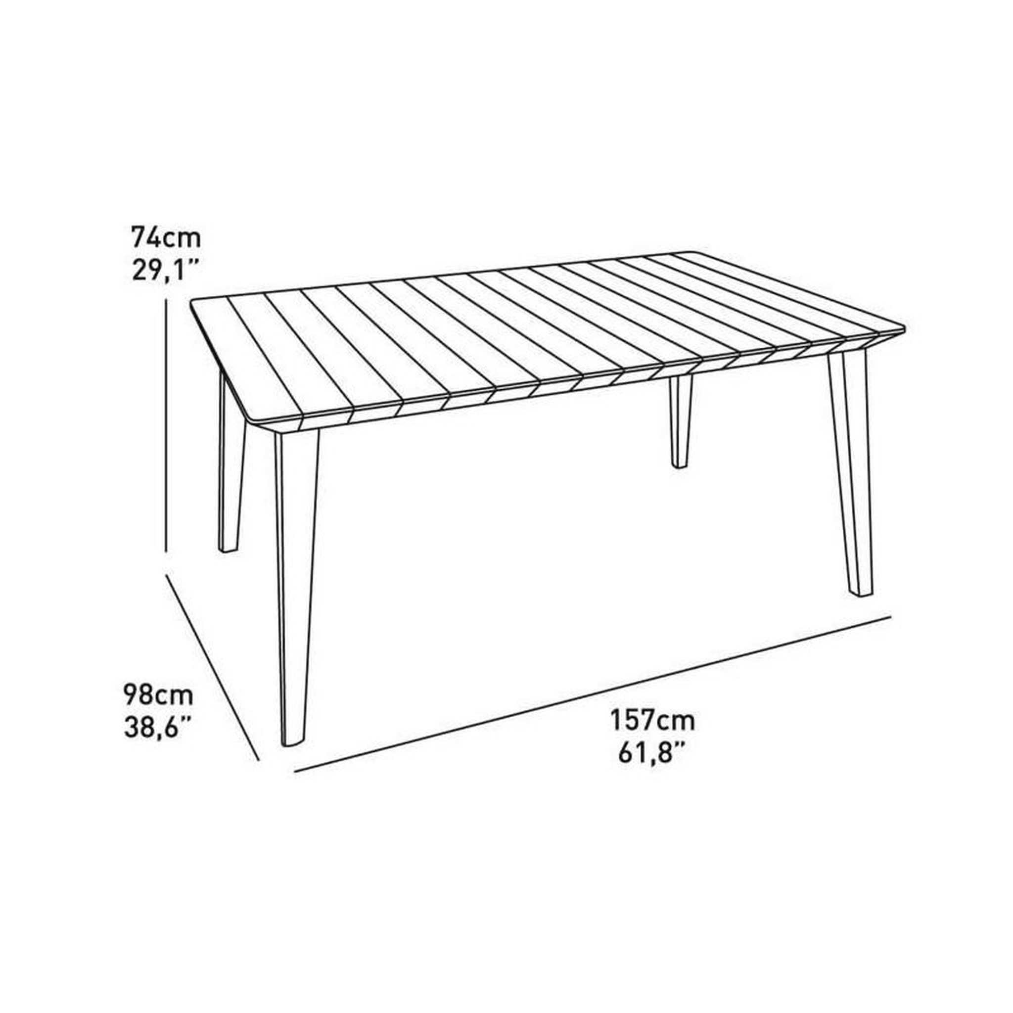Voir la diapositive 4 : ALLIBERT JARDIN ALLIBERT JARDIN Table Lima 160 6 personnes - Design contemporain - Blanc