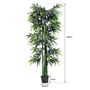 Voir la diapositive 3 : OUTSUNNY Bambou artificiel XXL 1,80H m 1105 feuilles denses réalistes pot inclus noir vert