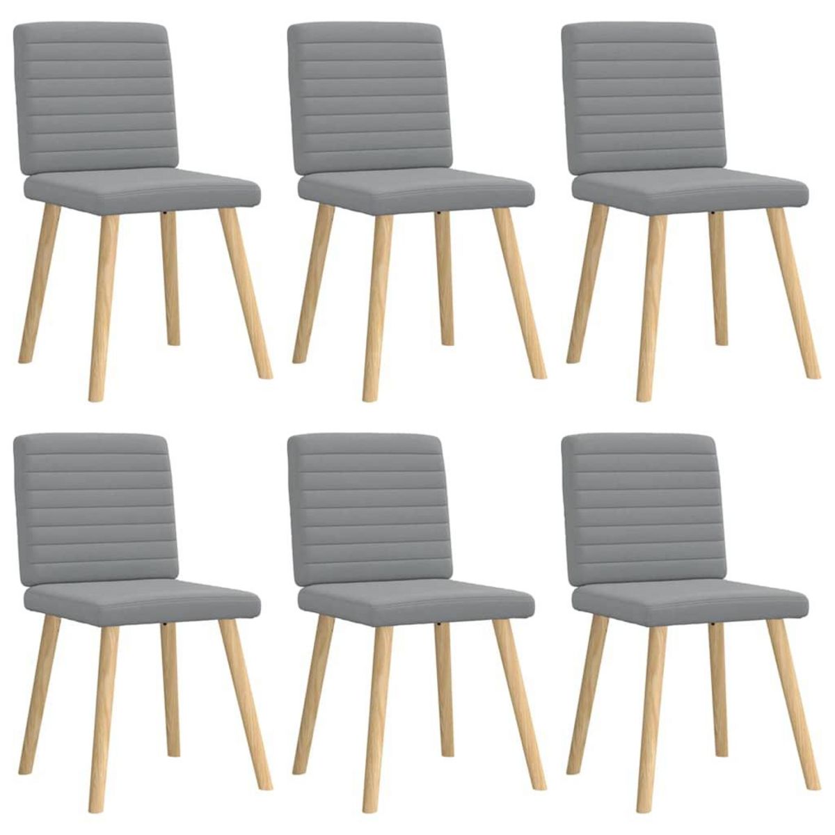 VIDAXL Chaises a manger lot de 6 gris clair tissu