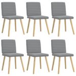 VIDAXL Chaises a manger lot de 6 gris clair tissu