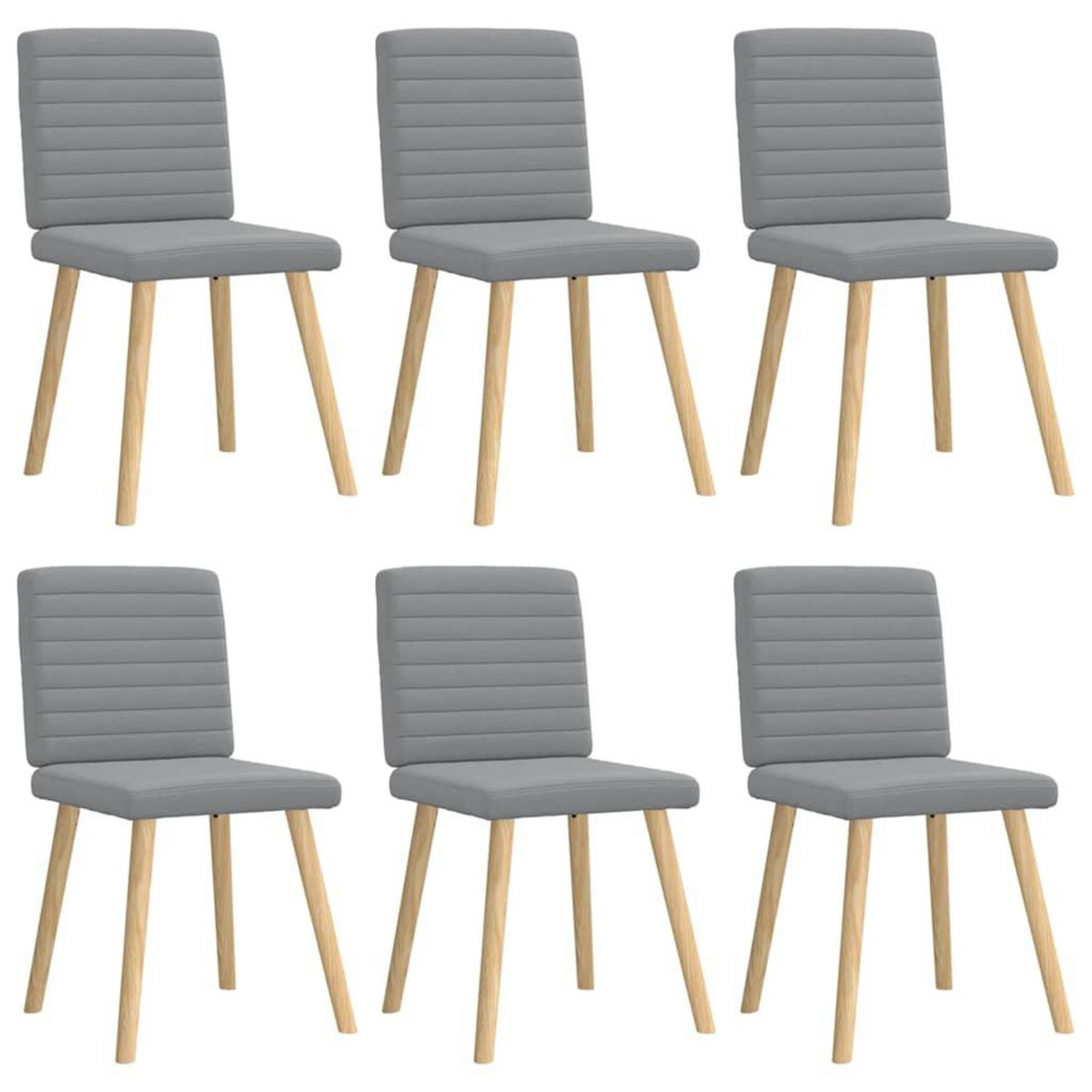 VIDAXL Chaises a manger lot de 6 gris clair tissu