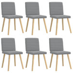 VIDAXL Chaises a manger lot de 6 gris clair tissu