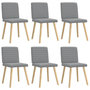 Voir la diapositive 1 : VIDAXL Chaises a manger lot de 6 gris clair tissu