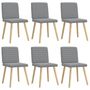 Voir la diapositive 1 : VIDAXL Chaises a manger lot de 6 gris clair tissu